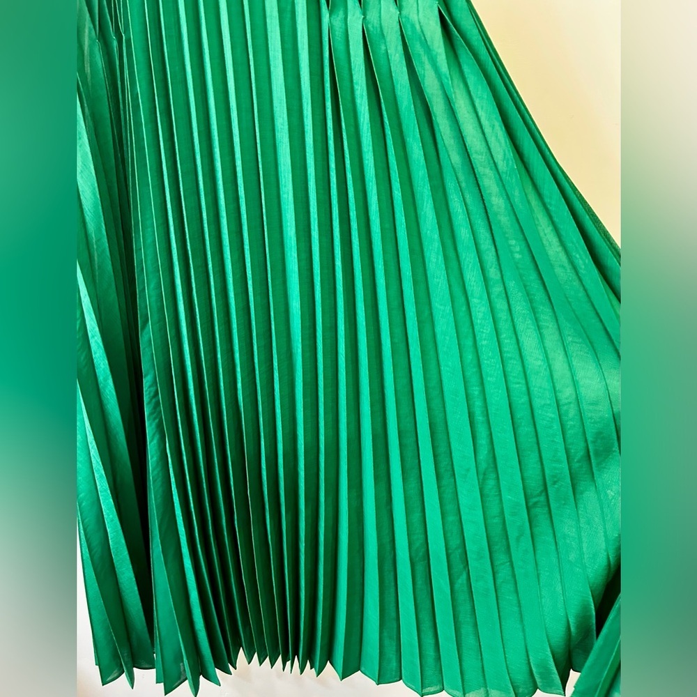 NWT Current Air Mona Pleated Maxi Dress Green Size Medium - Picture 11 of 16